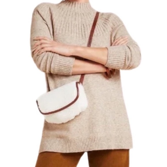 Anthropologie Sweaters - By Anthropologie Welford Tan Mock Neck Pullover Sweater Size Small